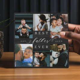 父最高の父の日の贈り物の写真Woodgrain フォトプラーク