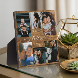 父最高の父の日の贈り物の写真Woodgrain フォトプラーク