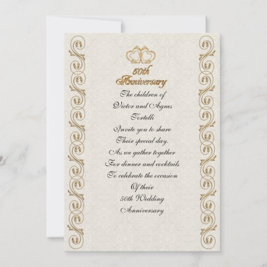 父母様50周年パーティー 招待状 (正面)