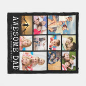 父素晴らしパパ10フォトコラージュ フリースブランケット (正面(横))