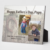 父素朴の日の写パーソナライズされた真 フォトプラーク (側面)