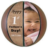 父素朴の日の初パーソナライズされた日 バスケットボール (縦)