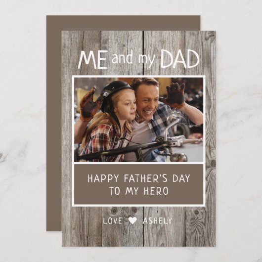 父素朴の日Meと私のパパフォトフラット シーズンカード (正面/裏面)