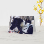 父荷車を引くの日ピント・ウマ カード (黄色い花)