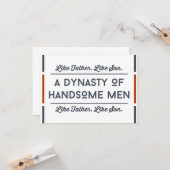 父親おもしろいのデイカード、タイポグラフィハンサムパパ カード (正面/裏面インサイチュ)