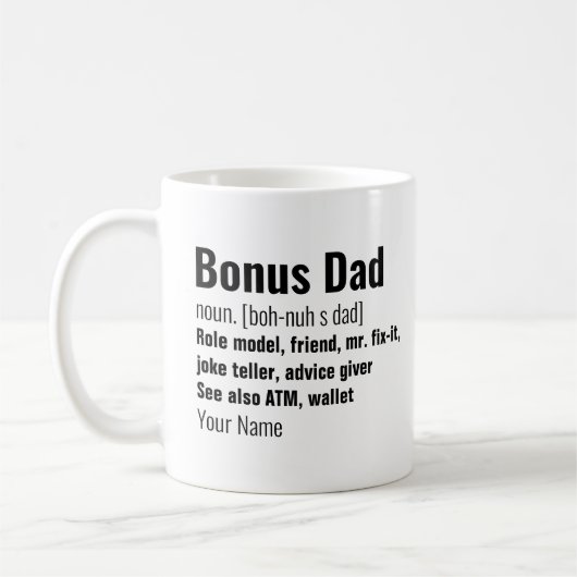 父親おもしろいの日のボーナスパパ定義 コーヒーマグカップ (左)