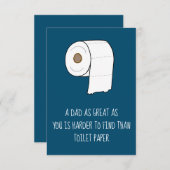 父親おもしろいズデイギフトラブパパトイレ紙 サンキューカード (正面/裏面)