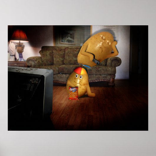 父親が眠るソファのポテト ポスター (正面)