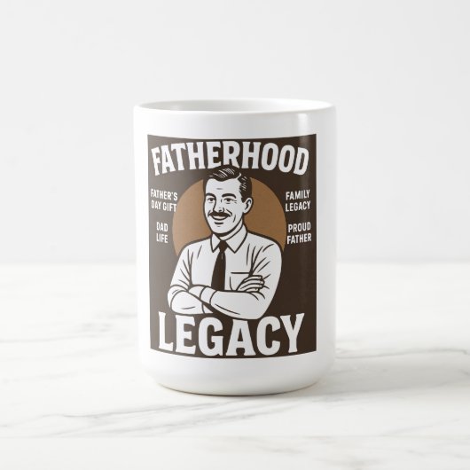 父親としての遺産 ヴィンテージ父の日 コーヒーマグカップ (中央)