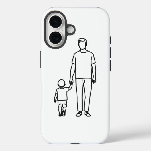 父親と子供のラインアートミニマリストiPhoneケース" Case-Mate iPhoneケース (裏面)