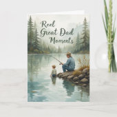 父親と息子の特別な瞬間 釣りを楽しむ カード (正面)