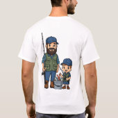 父親と息子の釣りデート Tシャツ (裏面)