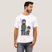 父親と息子の釣りデート Tシャツ (正面フル)