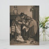 父親と母親に支えられた病気の子供 カード (スタンド正面)