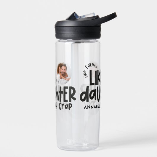 父親のように娘の写真がおもしろい好き ウォーターボトル (左面)