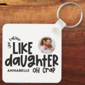 父親のように娘の写真がおもしろい好き キーホルダー (裏面)