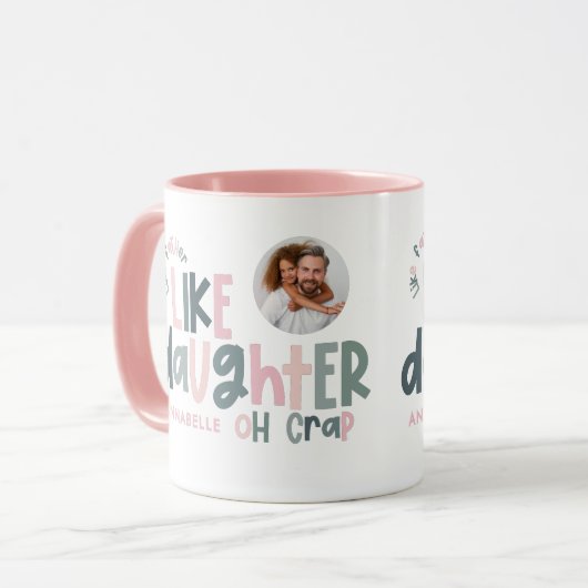 父親のように娘の写真がおもしろい好き マグカップ (正面左)