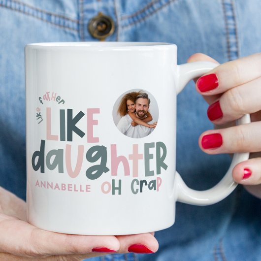 父親のように娘の写真がおもしろい好き マグカップ