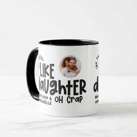 父親のように娘の写真がおもしろい好き マグカップ (正面左)