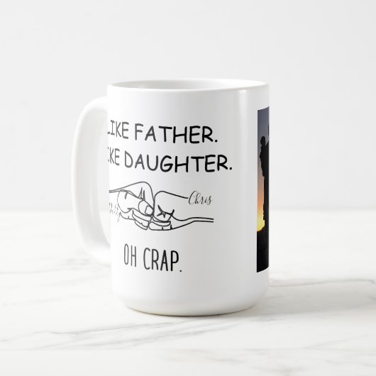 父親のように娘/息子の拳バンプ コーヒーマグカップ (正面左)