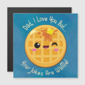 父親のパパジョークはワッフおもしろい誕生日カード (正面/裏面)