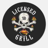 父親の日にバーベキューギフトをグリルする男性へことを許可される ラウンドシール (正面)