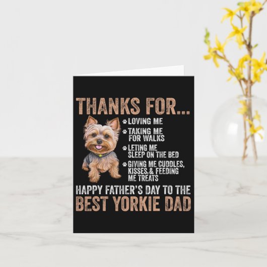 父親の日に最高のヨークシャーテリアパパヨークシャーテリ カード (黄色い花)