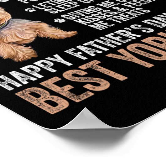 父親の日に最高のヨークシャーテリアパパヨークシャーテリ ポスター (角)