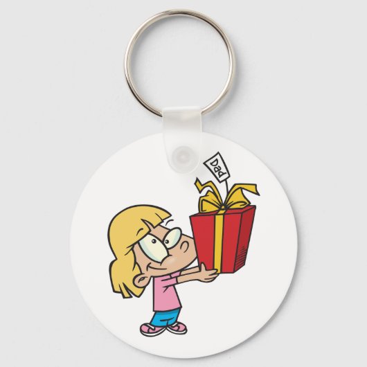 父親の日ギフトキーチェーンを持つ女の子 キーホルダー (裏面)