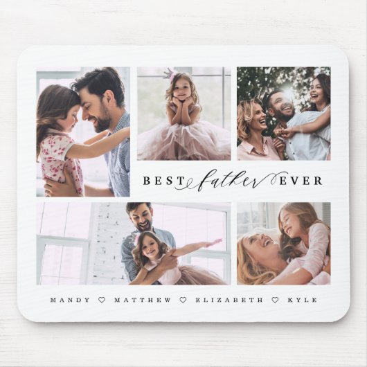 父親の最高の家族の写真コラージュへの贈り物 マウスパッド