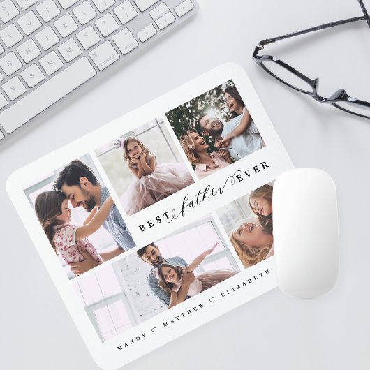 父親の最高の家族の写真コラージュへの贈り物 マウスパッド