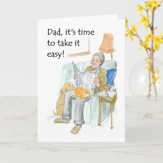 父親の退職証 カード (黄色い花)