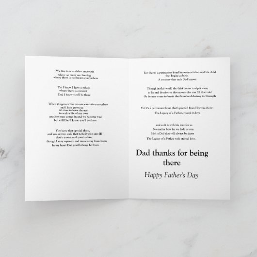 父親の遺産です。 カード (内部)