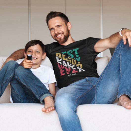 父親への子供のギフトモダンタイポグラフィ最高のディ Tシャツ