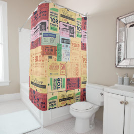 父親クールのギフト古いヴィンテージチェンマチケット シャワーカーテン