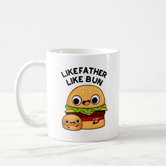 父親似のパン 笑える食べ物のダジャレ コーヒーマグカップ (左)