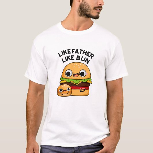 父親似のパン 笑える食べ物のダジャレ Tシャツ (正面)