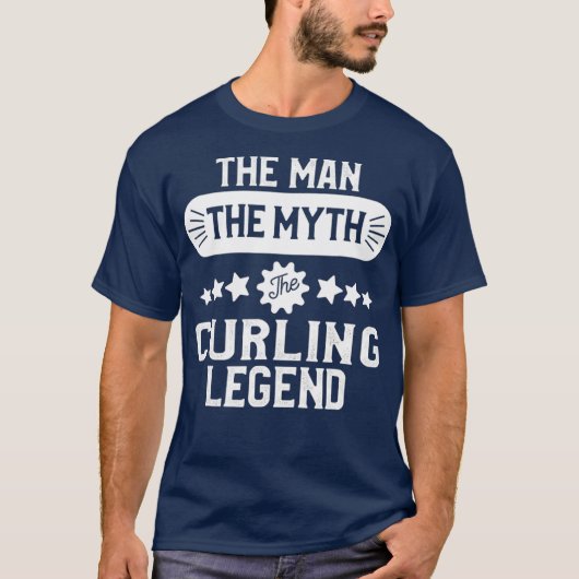 父親男性へへのおもしろいカーリング・ギフト Tシャツ (正面)