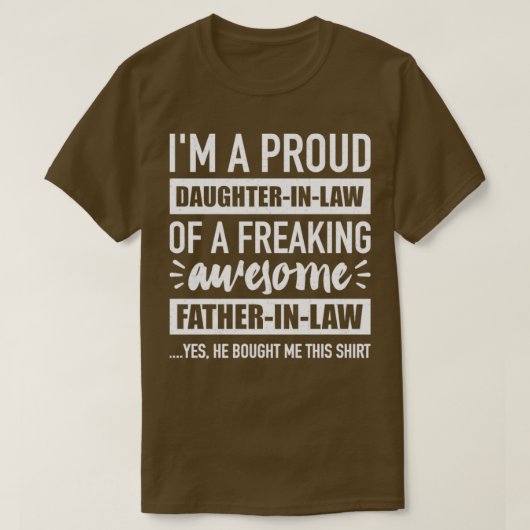 父誇りを持った嫁素晴らし嫁 Tシャツ (デザイン正面)