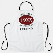 父誕生日伝説任意の年名レッドブラック エプロン (正面)