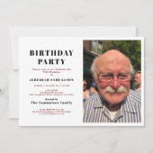 父誕生日写真テンプレート凡例名年 招待状 (正面)