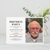 父誕生日写真テンプレート凡例名年 招待状 (スタンド正面)