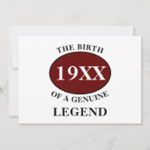 父誕生日写真テンプレート凡例名年 招待状 (裏面)