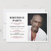 父誕生日凡例名年写真テンプレート 招待状 (正面)