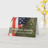 父軍軍隊兵士悔やみや弔慰帽子(旗あり) カード (黄色い花)