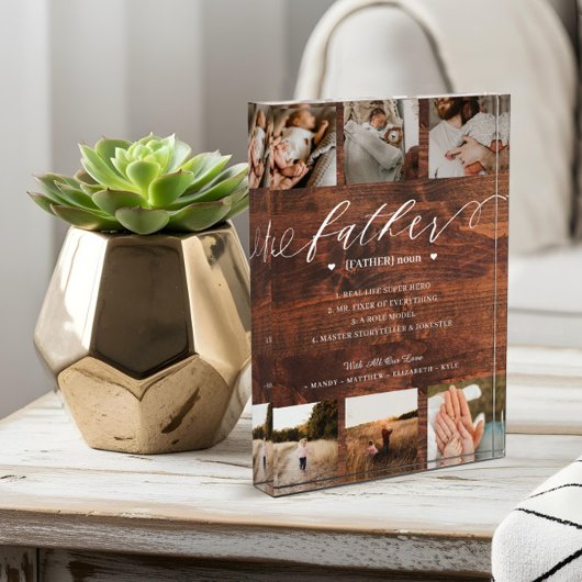 父辞書の定義フォトコラージュ木材 フォトブロック