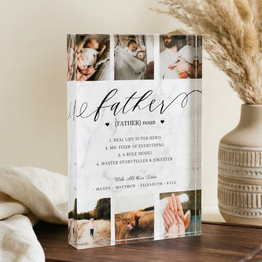 父辞書定義フォトコラージュ大理石 フォトブロック