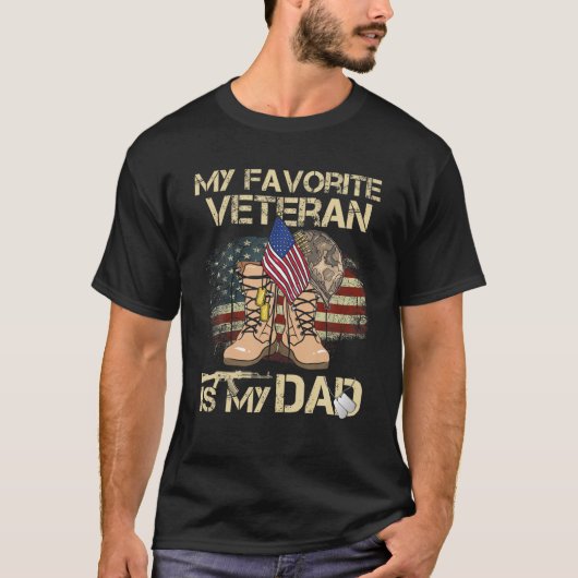 父退役軍人デイ私のお気に入りの退役軍人は私のパパ Tシャツ (正面)