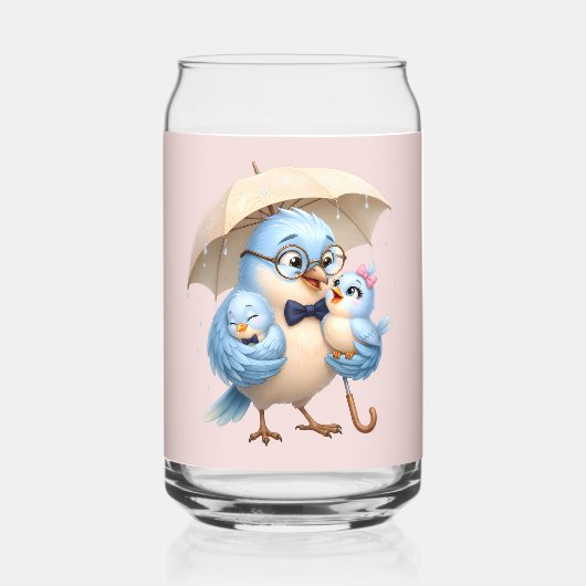 父鳥のガラスドリンクウェア ガラス缶 (正面)