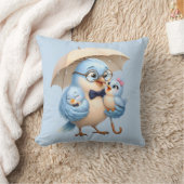 父鳥のスローピロー 家族のホームアクセント クッション (ブランケット)